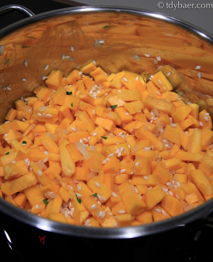 Kürbisrisotto im Topf