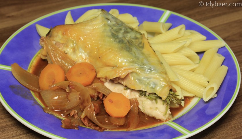 Perlhuhn in Schokisauce